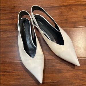 Céline White Slingback Flats 37.5